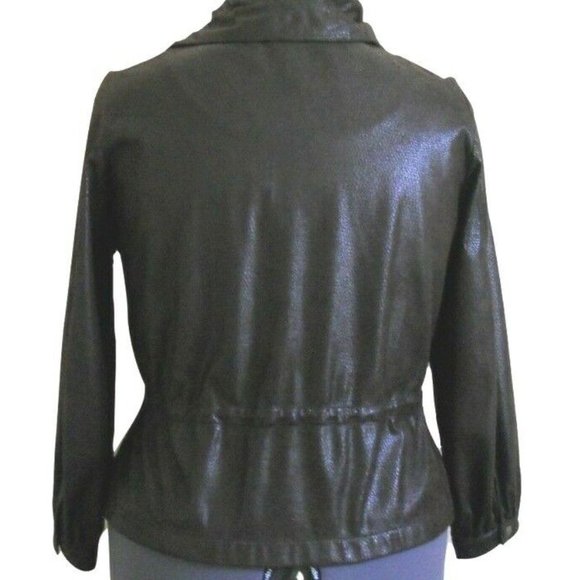 Ruby Rd 16W Brown Faux Snake Print Anorak Cinch Waist Toggles - Picture 3 of 8